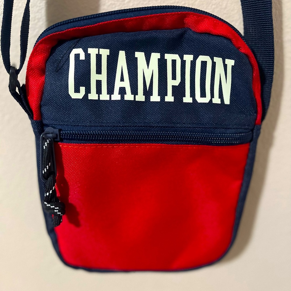 Champion red and blue crossbody bag